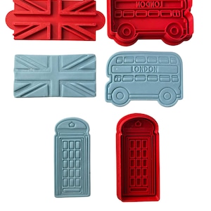 Tagliabiscotti a tema del Regno Unito Flag Big Ben Crown London Bus