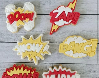 Sound effect cookie cutters and stamps - Boom Wham Bang Pow Zap Wow