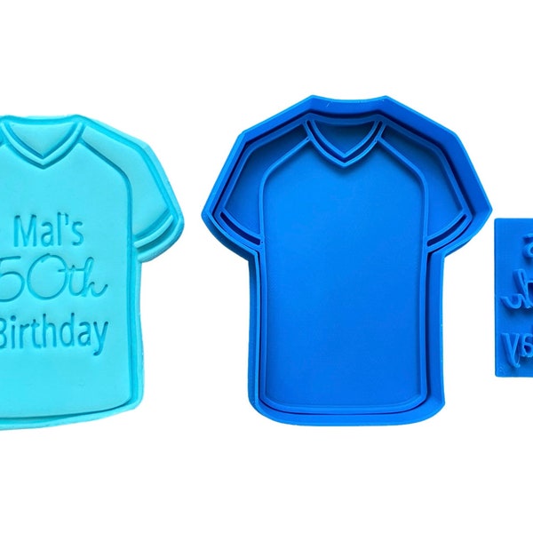 Football soccer Cookie Cutter Sport Top Cookie embosser Soccer Jersey NRL rugby clothes Personalised custom name