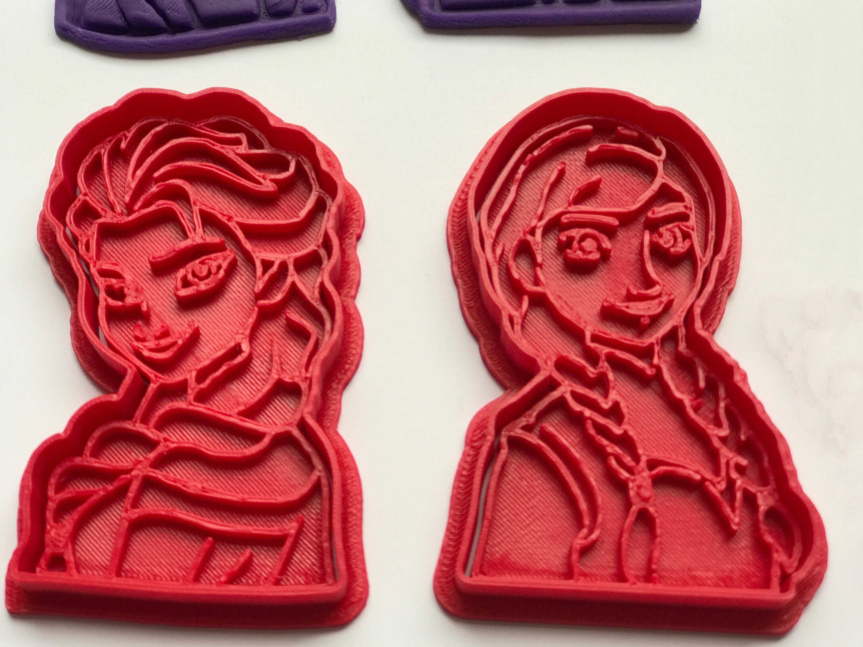 Frozen cookie cutter stamp Fondant Embosser Elsa and Anna