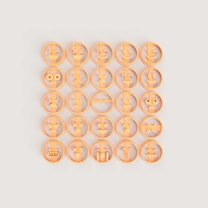 Emoji Cookie Stamp Grin Smile Laughing Wink Blush Sad Cry