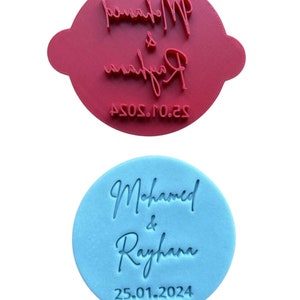 Custom Names Cookie Stamp Wedding Engagement date