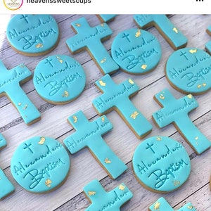 Baptism cross Cookie Stamp Fondant Embosser Christening cookie personalised stamp gift