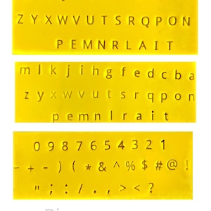 Classic font Alphabets set Numbers Symbols Dual holder