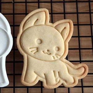 Cute Cat Cookie Cutter Stamp Kitten cookie