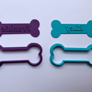 Dog Bone Custom made Cookie Cutter stamp set with Your Dog Name Fondant embosser