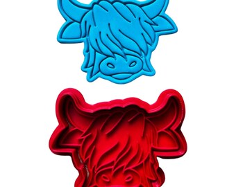 Cabeza de sello cortador de galletas de vaca de las tierras altas