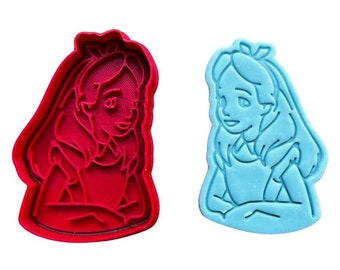 Alice in wonderland cookie cutter fondant embosser the Cheshire Cat