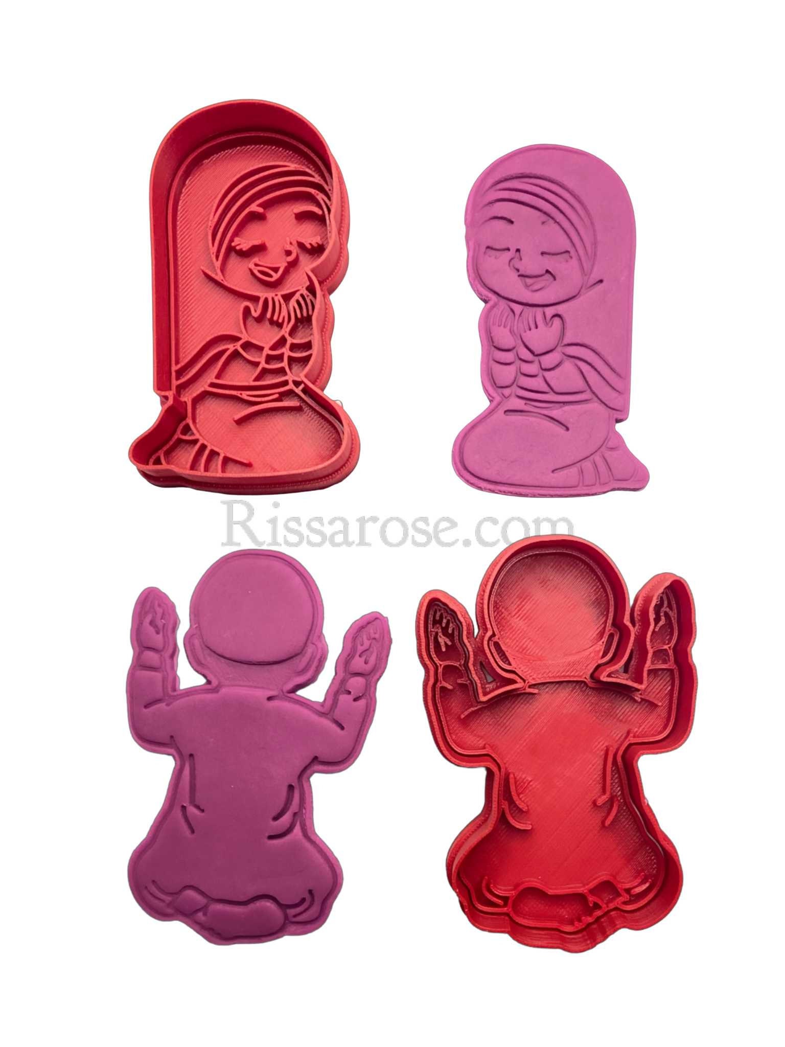 Communion Girl In Prayer Cookie Mold – Breakdown Cookie Cutter, PLA Material (Made In Italy) 3 thumbnail image