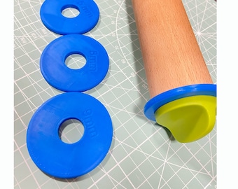 Rolling pin guide discs- compatible with Joseph rolling pin - 2mm 4mm 6mm 7 mm 8mm 9mm 10mm 12mm 20mm