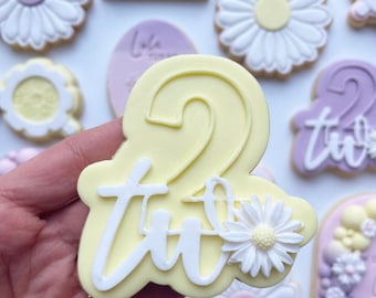 Birthday Anniversary Number cookie cutter Letter combined embosser debosser 1-10