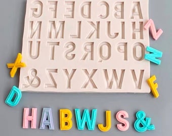 Large 3D Alphabet Number Silicone Mould Captial Letter