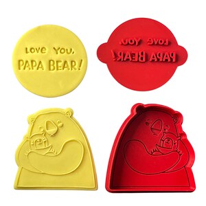 Papa beer koekjes uitstekers stempel debosser papa beer baby beer