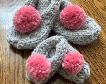 mom and baby matching slippers