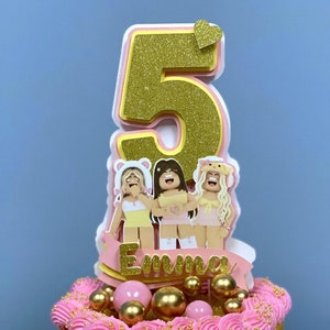 Girl Roblox Cake Topper * Pink Roblox Birthday Party Cake Topper * Roblox Birthday Party for Girls * Roblox Birthday