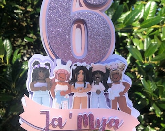 Girl Roblox Cake Topper * Pink Roblox Birthday Party Cake Topper * Roblox Birthday Party for Girls * Roblox Birthday