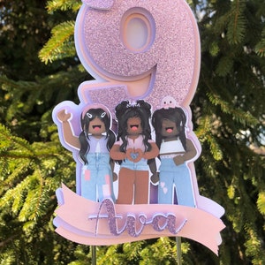 Girl Roblox Cake Topper Shipped to You * Pink Roblox Birthday Party Cake Topper * Roblox Birthday Party for Girls * Roblox Birthday