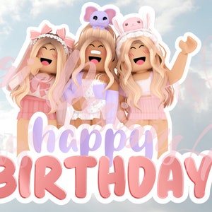 Chicas Roblox Fiesta De Cumpleanos Chica Roblox Zoom Fiesta Etsy