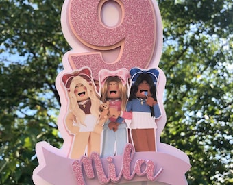 Girl Roblox Cake Topper Shipped to You * Pink Roblox Birthday Party Cake Topper * Roblox Birthday Party for Girls * Roblox Birthday