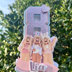 Girl Roblox Cake Topper * Pink Roblox Birthday Party Cake Topper * Roblox Birthday Party for Girls * Roblox Birthday