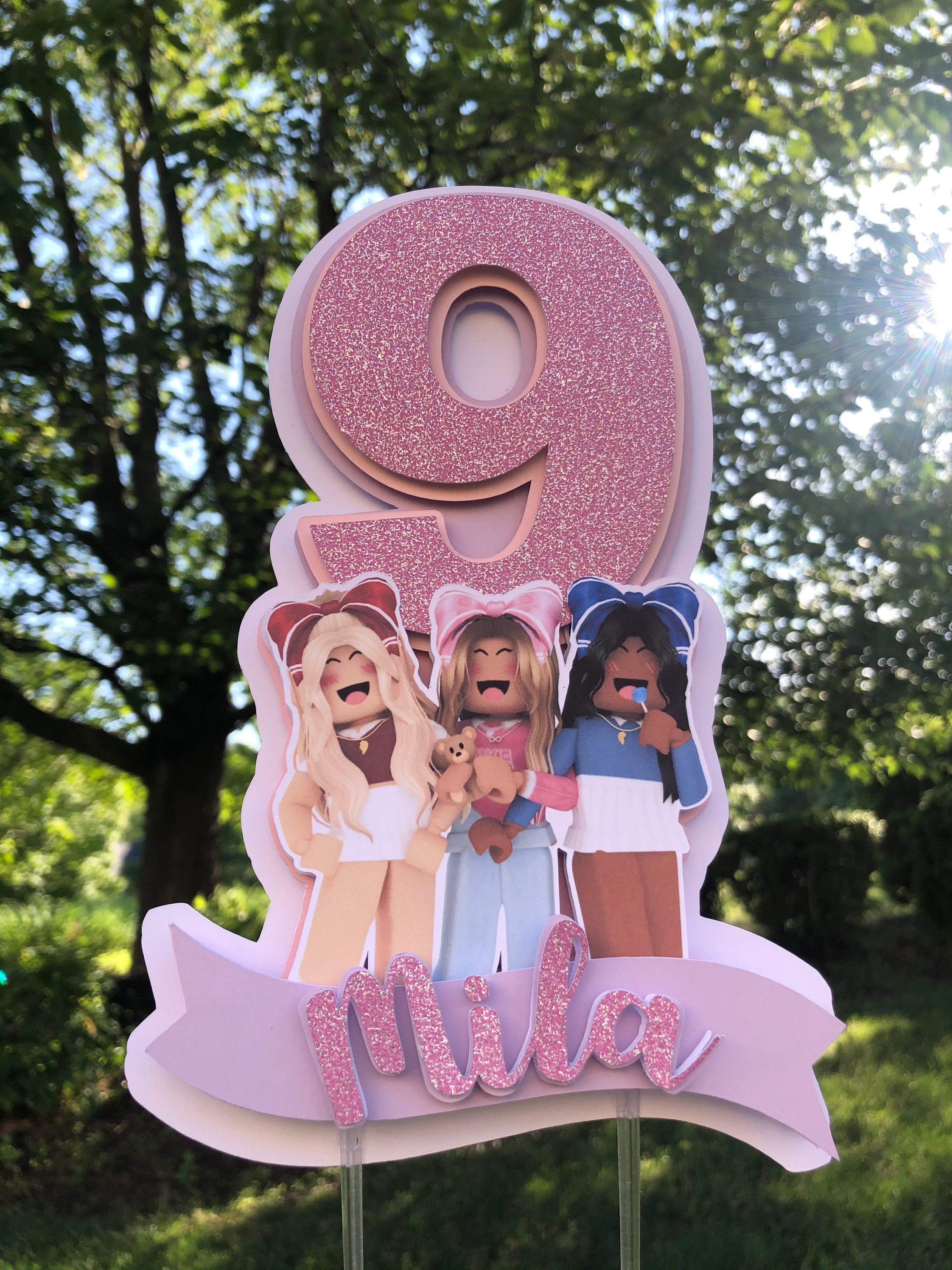 Girl Roblox Cake Topper Shipped to You Pink Roblox Birthday - Etsy