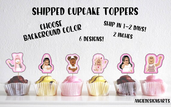 Girl Roblox Cupcake Topper Pink Roblox Birthday Party 