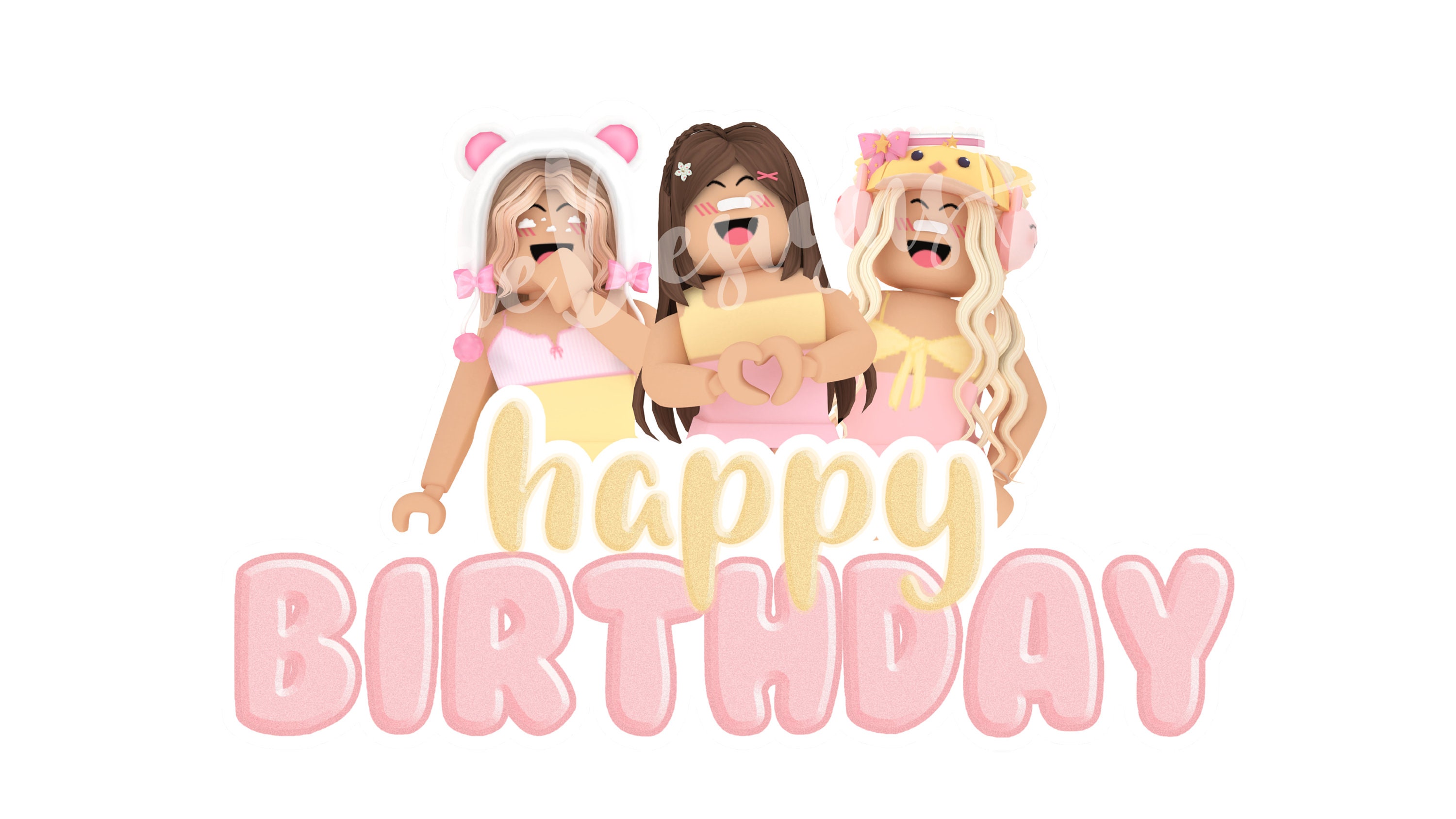 Topper Cake Roblox Girls Little Cumpleanos Happy Birthday Minnie Print ...