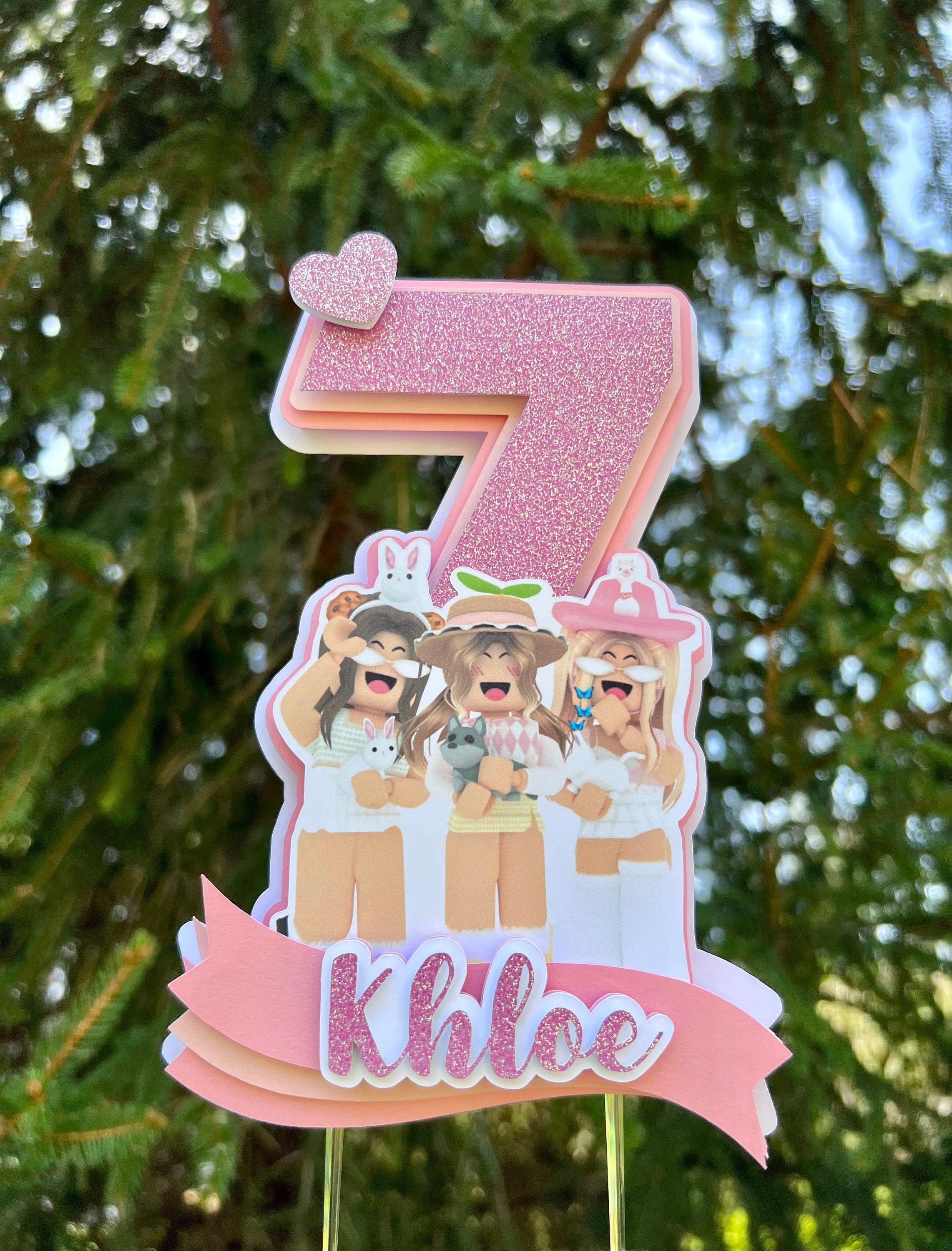 Girl Roblox Cake Topper Shipped to You Pink Roblox Birthday - Etsy UK