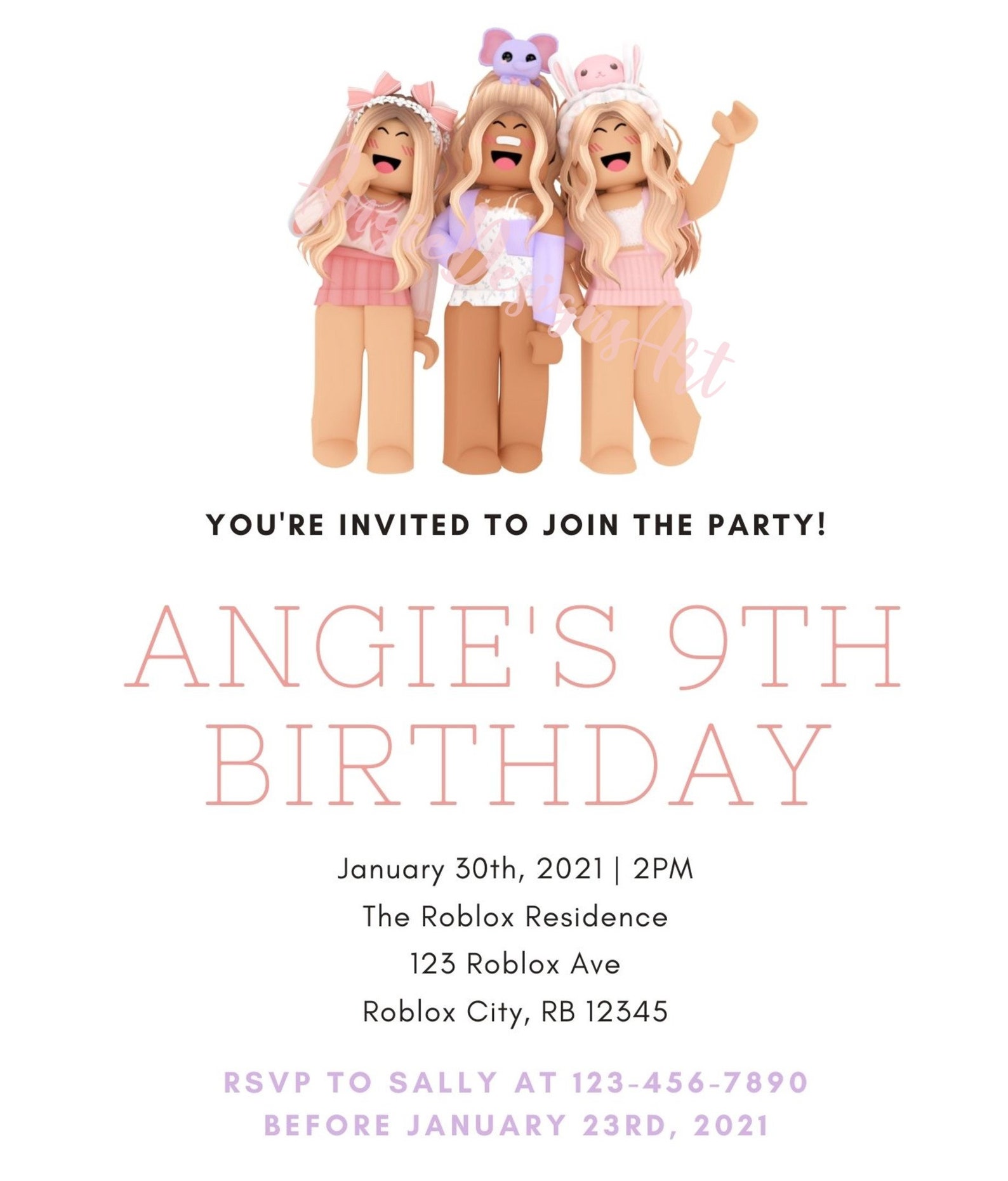 Roblox Girl Invitation