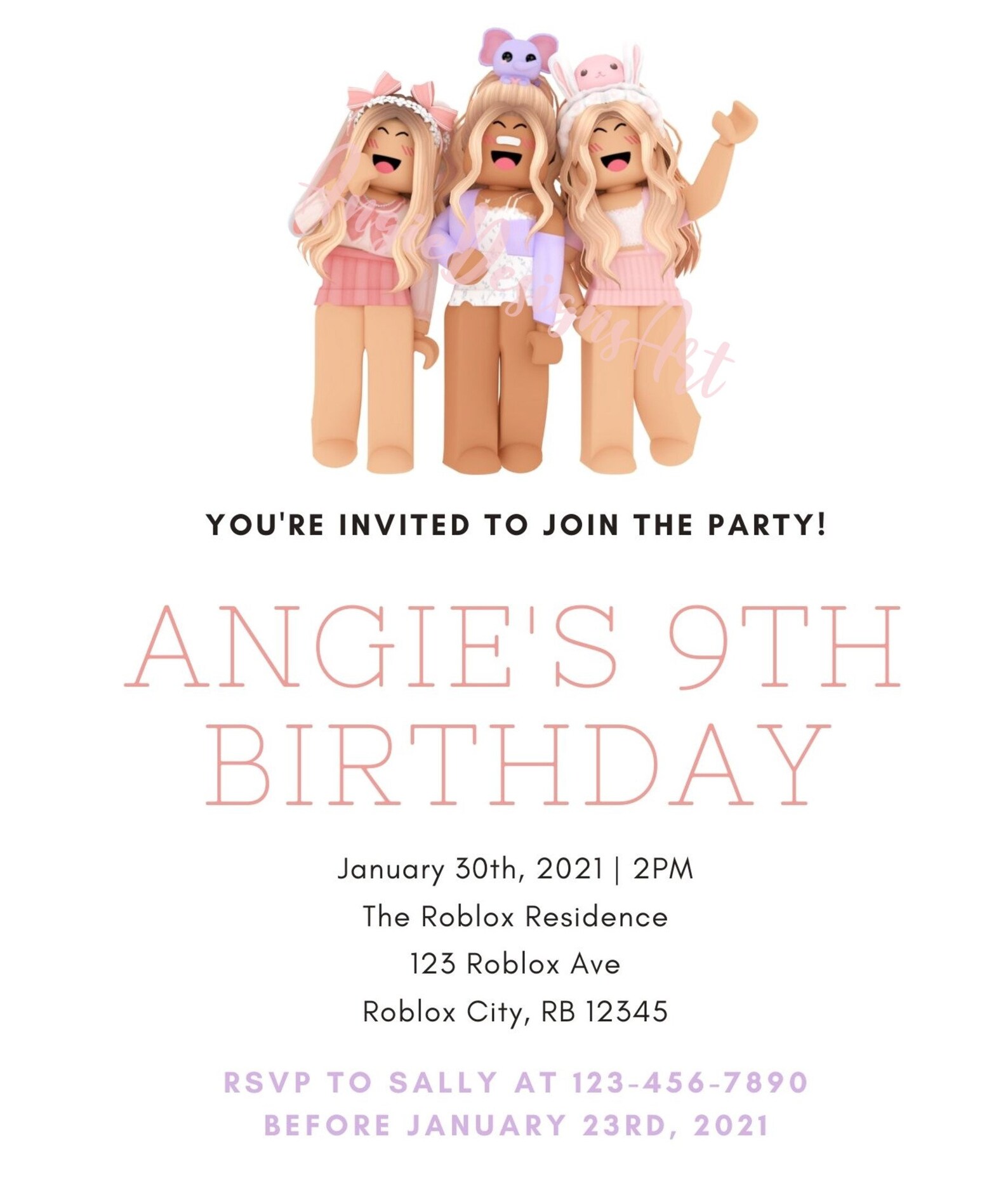 Roblox Girl Invitation