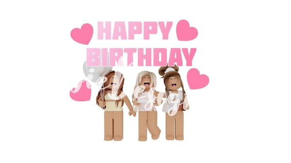 Rosa Roblox Fiesta De Cumpleanos Chica Roblox Zoom Partido Etsy