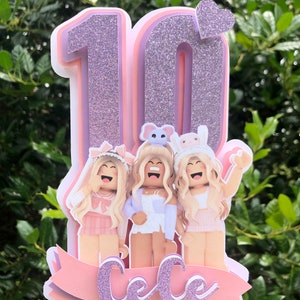Girl Roblox Cake Topper * Pink Roblox Birthday Party Cake Topper * Roblox Birthday Party for Girls * Roblox Birthday