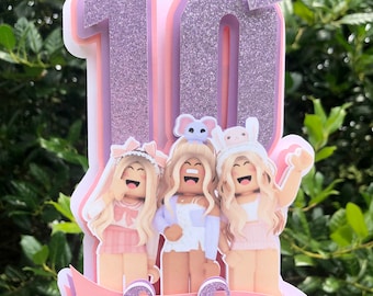 Girl Roblox Cake Topper * Pink Roblox Birthday Party Cake Topper * Roblox Birthday Party for Girls * Roblox Birthday