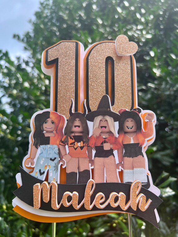 Halloween Girl Roblox Cake Topper Halloween Roblox Birthday -  Portugal