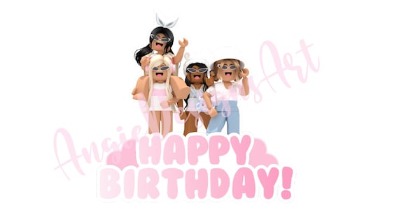 Girls Roblox Birthday Party Girl Roblox Zoom Party Etsy - roblox birthday background hd