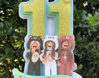 Fille Roblox Cake Topper * Roblox Fête d’anniversaire Rose Cake Topper * Roblox Fête d’anniversaire pour les filles * Roblox Anniversaire