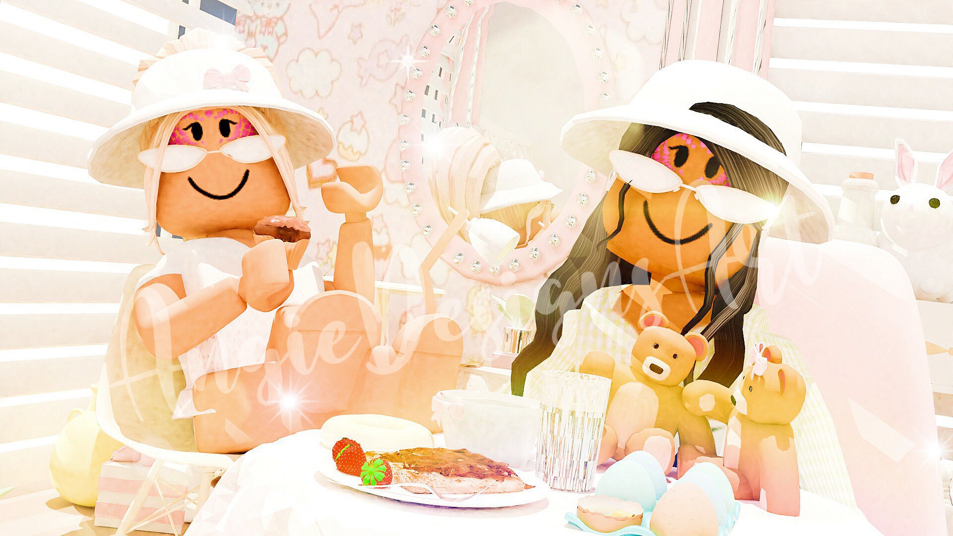 Roblox Breakfast Party Girl Roblox Zoom Party Background Etsy