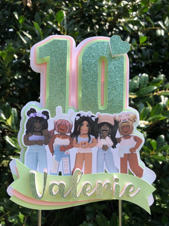 Girl Roblox Cake Topper Shipped to You Pink Roblox Birthday 