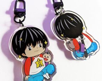 Portachiavi in acrilico Kotaro Lives Alone - Regalo anime bifacciale
