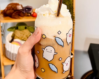 Warawara Spirit Glass The Boy and the Heron Studio Ghibli Anime inspired glass cup