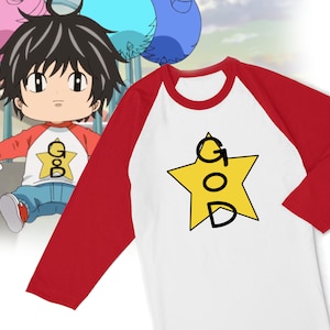 Kotaro Lives Alone Cosplay Unisex 3/4 Sleeve Shirt Anime Star God Netflix Costume, Gift
