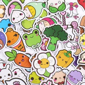 Kawaii Vegetables Sticker Mixed Kawai Sticker  . Planner Stickers .  Journal Stickers  Kawaii Stickers . Cute Stickers  Vegetable Sticker