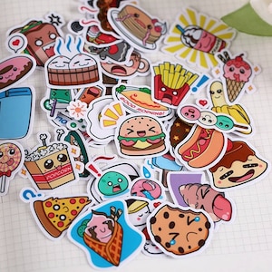 Cute Food Stickers | kawai Cute Stickers | Planner stickers | kawai food stickers ~ Decal stickers  Laptop stickers ~ Food Stickers ~Sticker