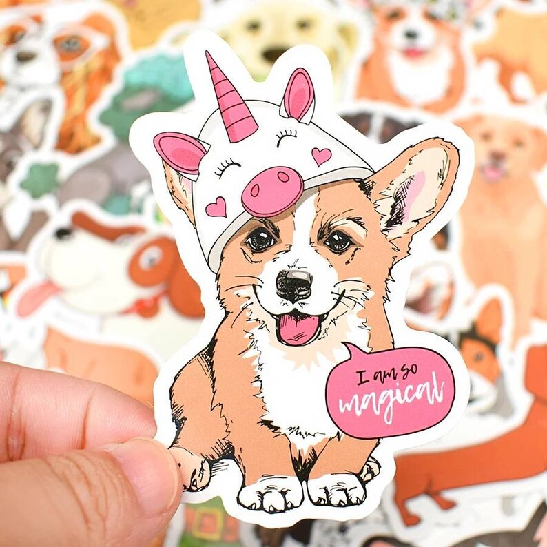 Cute Dog Stickers WATERPROOF Stickers cartoon Etsy