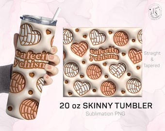 Cafecito y Chisme Tumbler Wrap, Concha Mexican Design (Digital Download)
