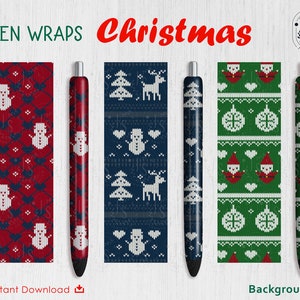 Świąteczny dzianinowy długopis Wrap PNG | Świąteczne swetry dzianinowe Wraps | Zestaw plików zimowych okładów | Zjeżdżalnia wodna | Plik winylowy PNG | Cyfrowy wzór tkaniny Wrap