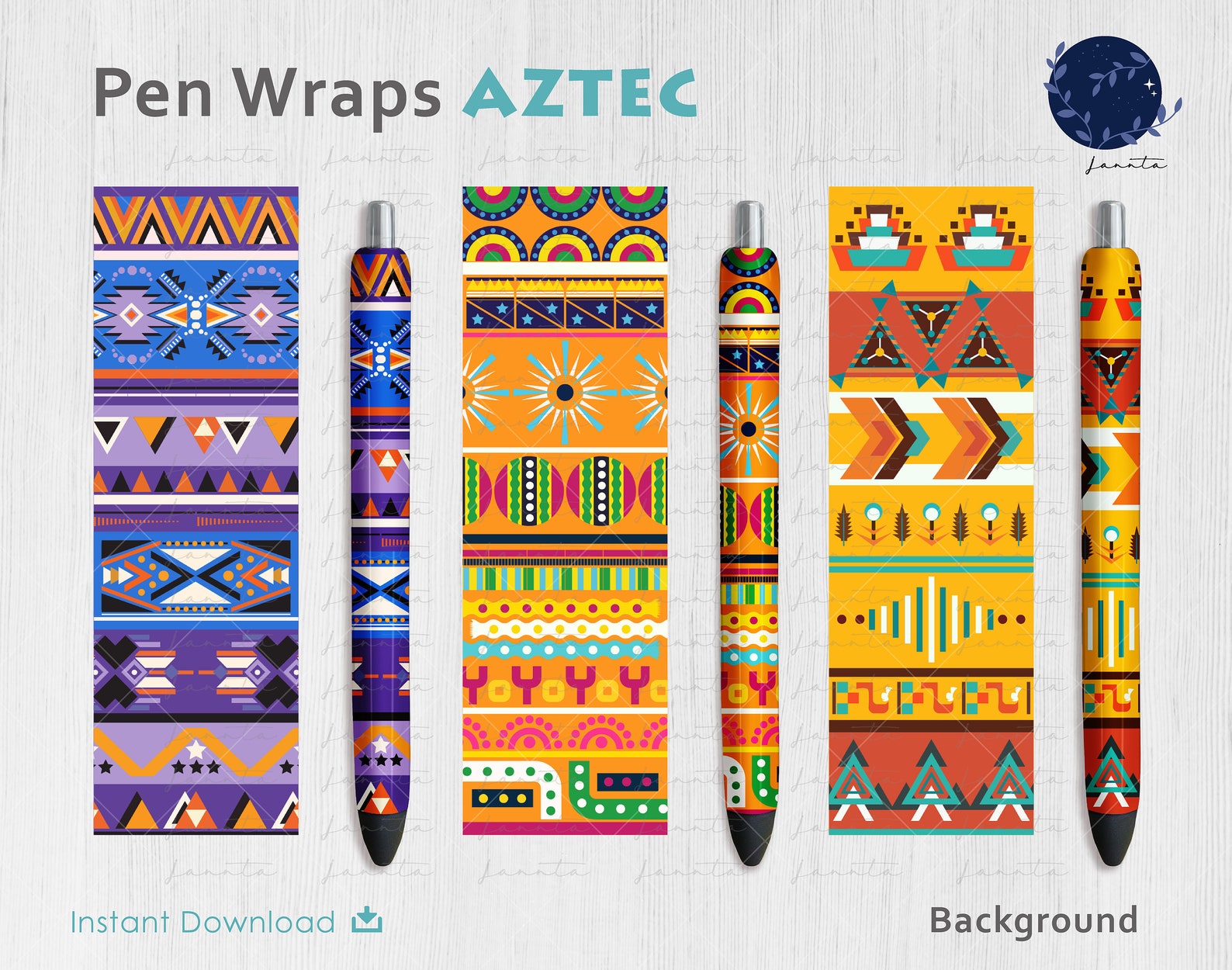 Aztec Pen Wraps PNG | Waterslide & Vinyl File Set (digital Download) - Etsy