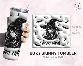 Bubble Witch 20oz Tumbler Wrap, Halloween Sublimation Design (Digital Download)