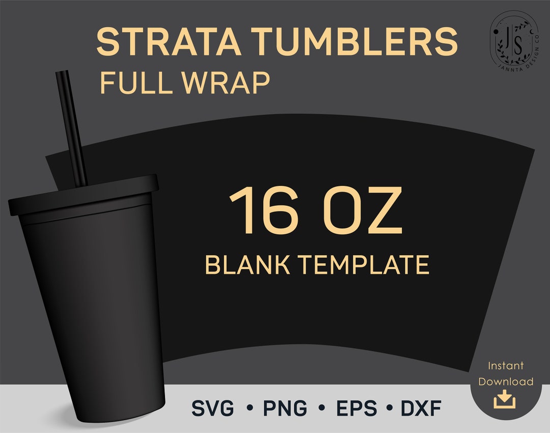 Blank Strata Template SVG, Svg Cut File 16 Oz, Strata Cup Full Wrap Svg ...