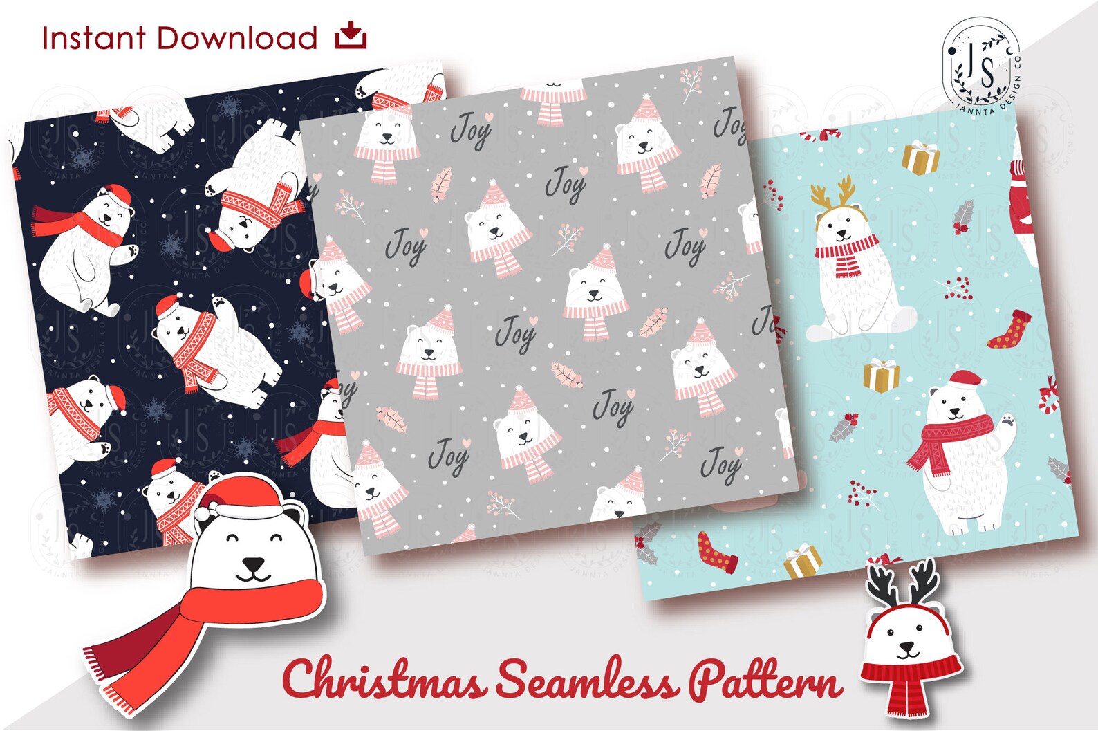 Bear Christmas Wrapping Paper 